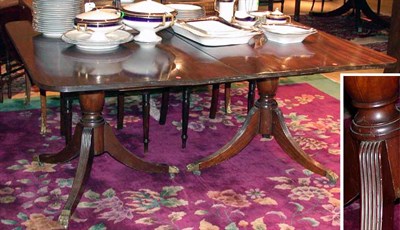 Lot 217 - Georgian Style Mahogany Double-Pedestal Dining...