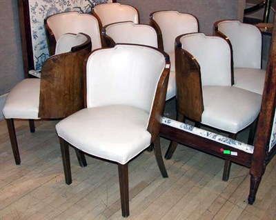 Lot 189 - Set of Eight Art Deco Leather Upholstered...
