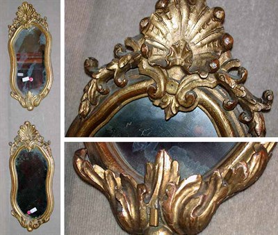 Lot 470 - Pair of Italian Rococo Style Gilt Wood Mirrors