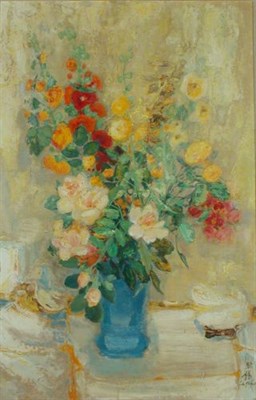 Lot 77 - Le Pho French, 1907-2001 FLORAL STILL LIFE...