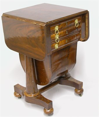 Lot 195 - Classical Mahogany Drop-Leaf Work Table...