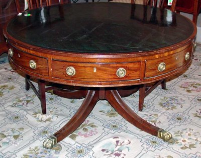 Lot 390 - Regency Leather Inset Mahogany Drum Table