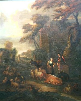 Lot 43 - Follower of Nicolaes Berchem DROVERS AT REST...