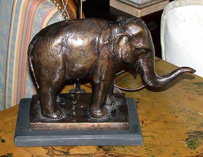 Lot 466 - Pair of Patinated-Metal Elephant-Form Lamps