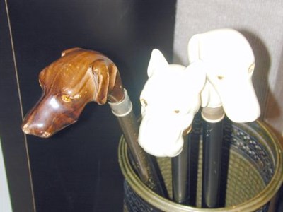 Lot 66A - Three Dog-Head Canes