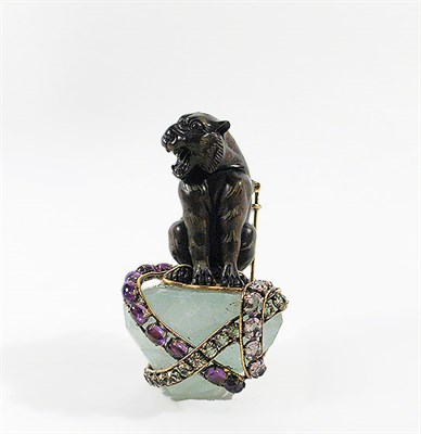 Lot 2362 - Iradj Moini Tiger Pin A carved mahogany tiger...