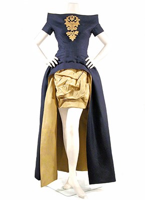 Lot 2191 - Christian Lacroix Haute Couture Navy Linen...