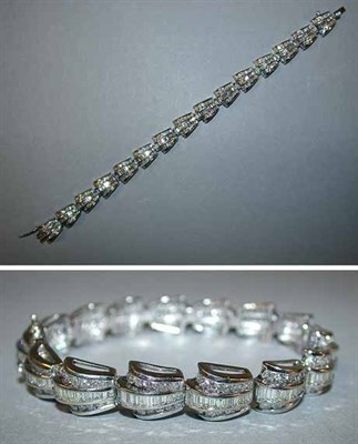 Lot 524 - White Gold and Diamond Bracelet