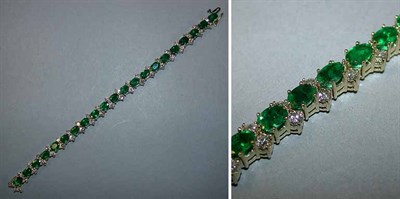 Lot 525 - Emerald and Diamond Bracelet