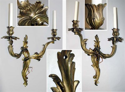 Lot 499 - Two Pairs of Louis XV Style Gilt-Metal...