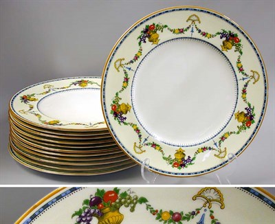 Lot 314 - Set of Twelve Cauldon Fruit Decorated...
