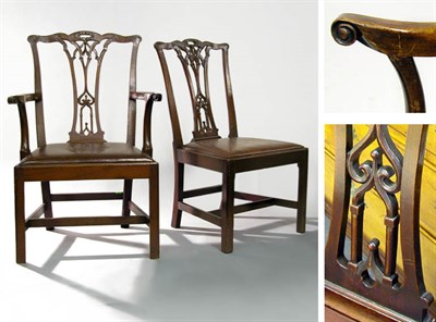 Lot 242 - Set of Four Chippendale Mahogany Chairs New...