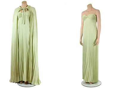 Lot 2106 - Loris Azzaro Pistachio Pleated Evening...