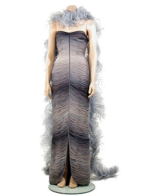 Lot 2107 - Loris Azzaro Blue/Gray Ombre Dyed Evening Gown...