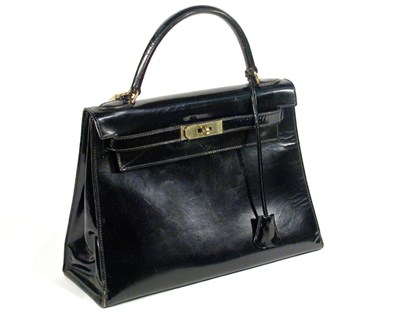 Lot 2286 - Hermes Black Kelly Handbag In supple black...