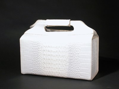 Lot 2274 - Judith Leiber White Faux Crocodile HandBag...
