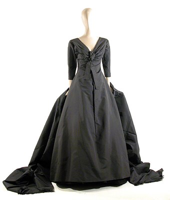 Lot 2038 - Christian Dior Smoke Silk Faille Ballgown...