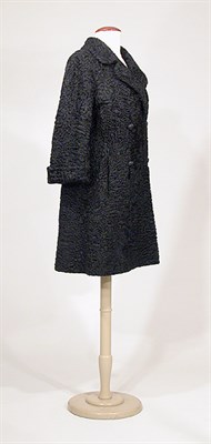 Lot 3635 - Schiaparelli Black Persian Lamb Car Coat Early...