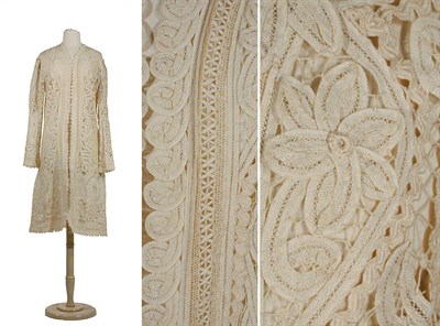 Lot 2010 - Guipure Tape Lace Coat European, circa 1920s...