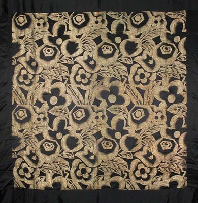 Lot 3420 - Metallic Gold and Black Silk Satin Square...