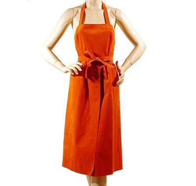Lot 2118 - Halston Tangerine Ultrasuede Halter Sundress...