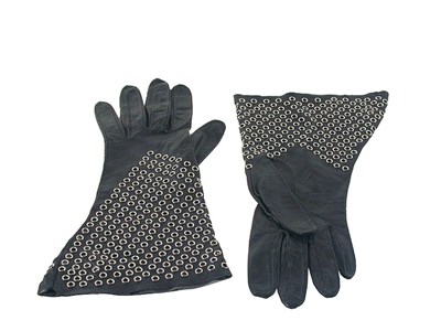 Lot 2316 - Alaia Grommet Studded Gauntlet Gloves French,...