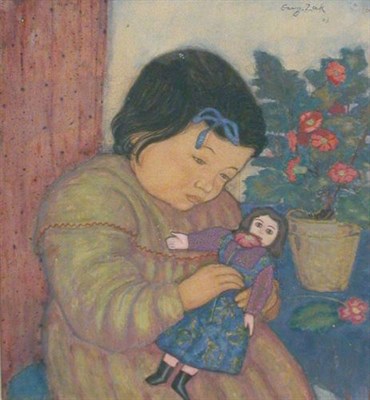 Lot 65 - Eugene Zak Polish, 1884-1926 CHILD WITH DOLL...