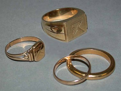 Lot 283 - Four Gold Rings