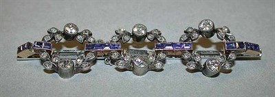 Lot 484 - Diamond and Sapphire Bracelet