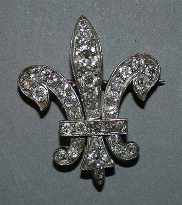 Lot 440 - Gold and Diamond Fleur-de-Lis Pin/Pendant
