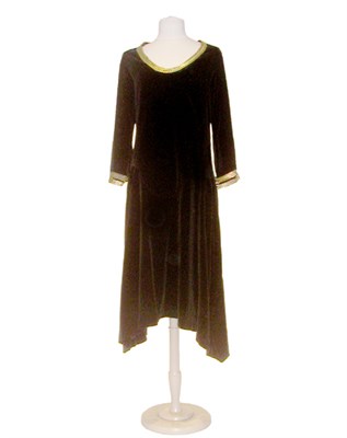 Lot 2016 - Poiret Black Velvet Late Day Dress French,...