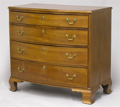 Lot 178 - Chippendale Cherry Bow Front Chest of Drawers...
