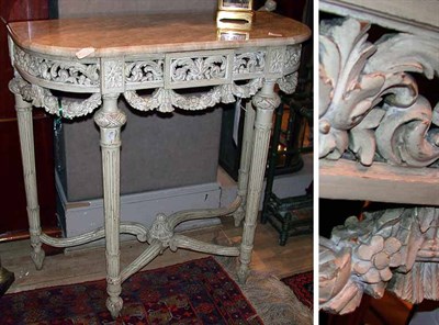 Lot 395 - Louis XVI Style Ivory Painted Console