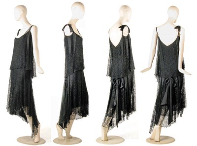 Lot 2015 - Exquisite Chanel Black Silk Lace Evening Dress...