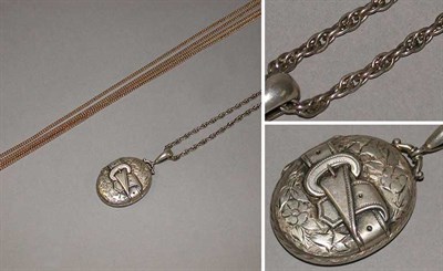 Lot 119 - Gold Chain and Silver Locket and Chain