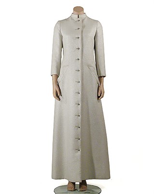Lot 2086 - Geoffrey Beene Silver Shot Wool Evening Coat...