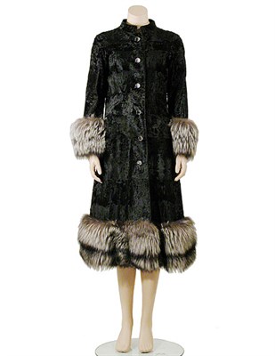 Lot 2087 - Revillon Black Broadtail Coat French, 1970s...
