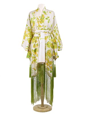 Lot 2149 - Adolfo Fringed Neo Oriental Wrap Robe American,...