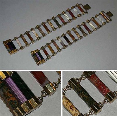Lot 460 - Pair of Agate Bracelets