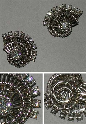 Lot 411 - Pair of Diamond Earrings