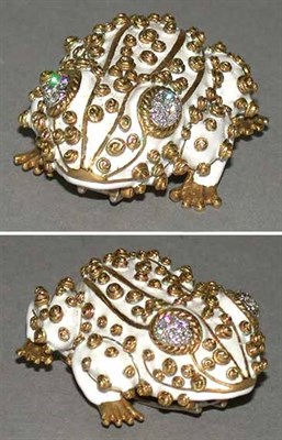 Lot 231 - Diamond and Enamel Frog Pin