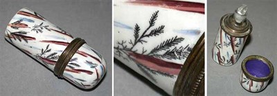 Lot 111 - English Enamel Perfume Flask