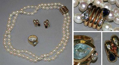 Lot 556 - Suite of Multicolored Stone Jewelry