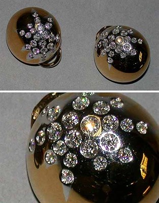 Lot 549 - Pair of Diamond Earclips