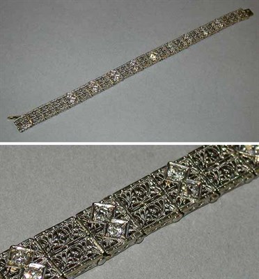 Lot 485 - Diamond Filigree Bracelet