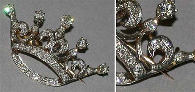 Lot 550 - Edwardian Diamond Crown Pin/Pendant