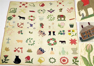 Lot 116 - Pieced Cotton Album Quilt Willimantic,...