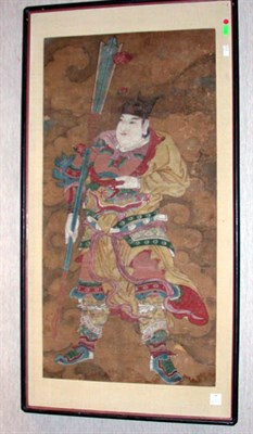 Lot 590 - Two Chinese Paintings of Guardians