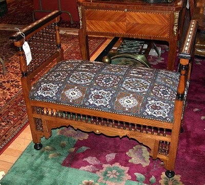 Lot 219 - Pair of North African Inlaid Hardwood Benches