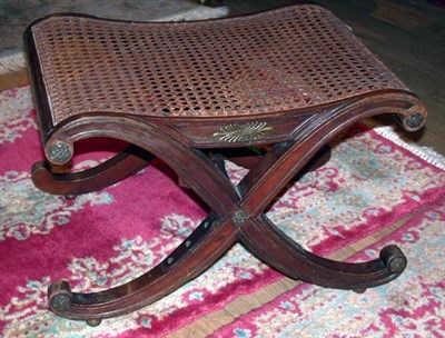 Lot 510 - Regency Style Caned Mahogany Stool